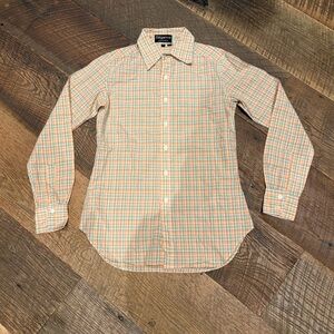 Vintage 80s Plaid Cotton Button Up Shirt Hong Kong Prep